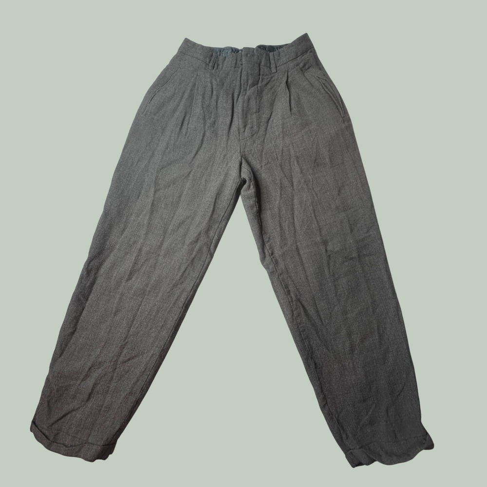 VTG Vestimenta Trousers Mens 28 Wool Blend Pleated Cuffed Gray Charivari Italy